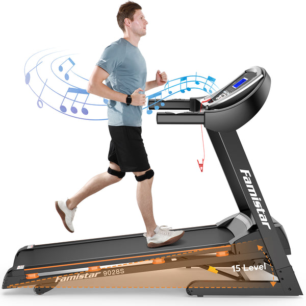 3.25HP Folding Electric Treadmill Famistar 15 Level Auto Incline